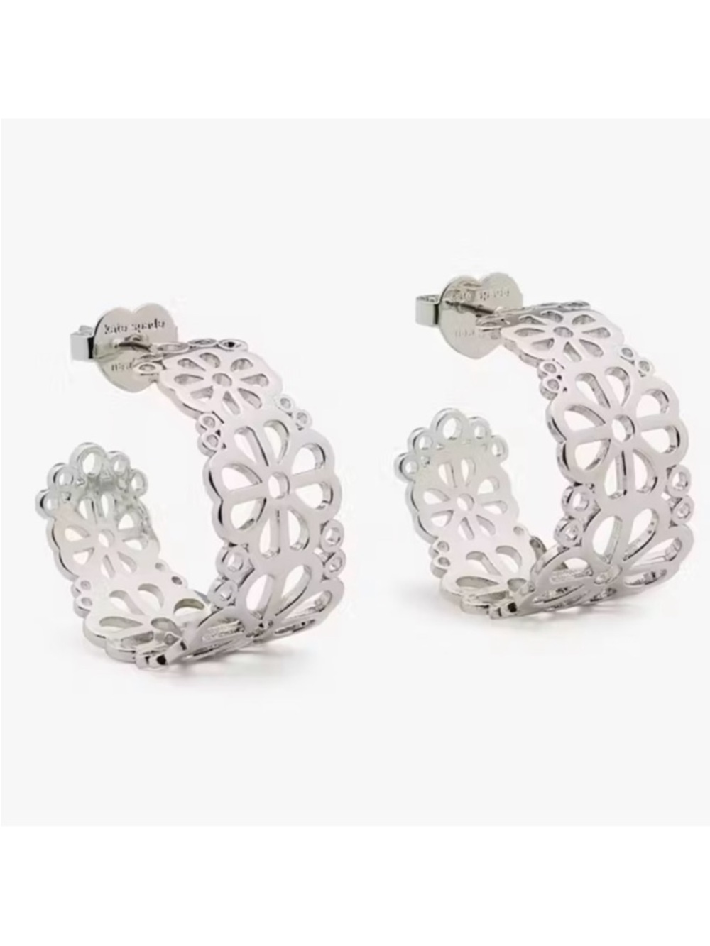 Kate Spade flower lace hoop earrings